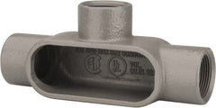 Hubbell Killark - Form 7, T Body, 1-1/4" Trade, IMC, Rigid Iron Conduit Body - Oval, 8 & 11-7/8" OAL, 20 cc Capacity, Gray, Hazardous & Wet Locations - Exact Tooling