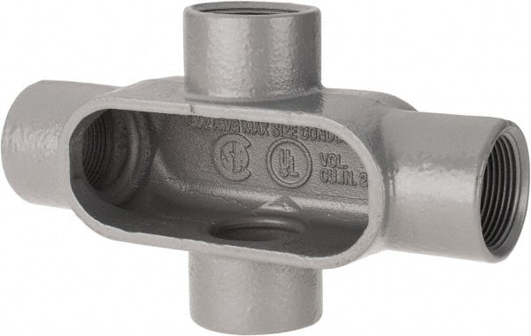 Hubbell Killark - Form 7, X Body, 1-1/4" Trade, IMC, Rigid Iron Conduit Body - Oval, 8 & 9-1/2" OAL, 20 cc Capacity, Gray, Hazardous & Wet Locations - Exact Tooling