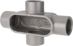 Hubbell Killark - Form 7, X Body, 1-1/4" Trade, IMC, Rigid Iron Conduit Body - Oval, 8 & 9-1/2" OAL, 20 cc Capacity, Gray, Hazardous & Wet Locations - Exact Tooling