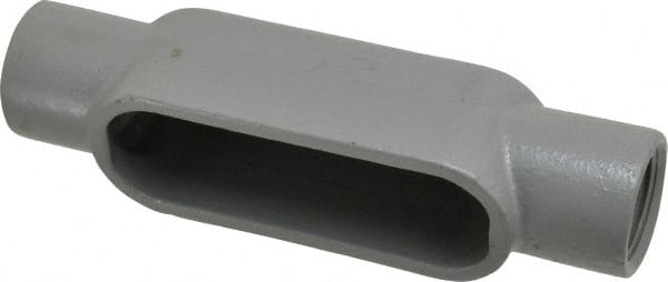 Hubbell Killark - Form 7, C Body, 1" Trade, IMC, Rigid Iron Conduit Body - Oval, 7-7/16" OAL, 11 cc Capacity, Gray, Hazardous & Wet Locations - Exact Tooling