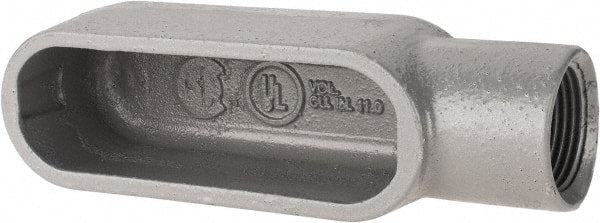 Hubbell Killark - Form 7, E Body, 1" Trade, IMC, Rigid Iron Conduit Body - Oval, 6-5/16" OAL, 11 cc Capacity, Gray, Hazardous & Wet Locations - Exact Tooling