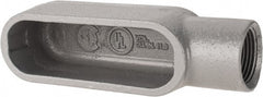 Hubbell Killark - Form 7, E Body, 1" Trade, IMC, Rigid Iron Conduit Body - Oval, 6-5/16" OAL, 11 cc Capacity, Gray, Hazardous & Wet Locations - Exact Tooling