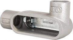 Hubbell Killark - Form 7, L Body, 1" Trade, IMC, Rigid Iron Conduit Body - Oval, 6-5/16" OAL, 11 cc Capacity, Gray, Hazardous & Wet Locations - Exact Tooling