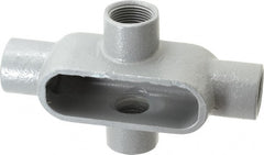 Hubbell Killark - Form 7, X Body, 1" Trade, IMC, Rigid Iron Conduit Body - Oval, 7-5/8" OAL, 15-1/2 cc Capacity, Gray, Hazardous & Wet Locations - Exact Tooling