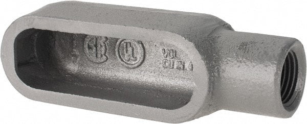 Hubbell Killark - Form 7, E Body, 1/2" Trade, IMC, Rigid Iron Conduit Body - Oval, 4-11/16" OAL, 4 cc Capacity, Gray, Hazardous & Wet Locations - Exact Tooling