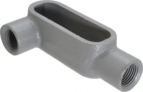 Hubbell Killark - Form 7, LR Body, 1/2" Trade, IMC, Rigid Iron Conduit Body - Oval, 4-11/16" OAL, 4 cc Capacity, Gray, Hazardous & Wet Locations - Exact Tooling