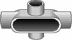 Hubbell Killark - Form 7, X Body, 2" Trade, IMC, Rigid Iron Conduit Body - Oval, 9-7/16" OAL, 50 cc Capacity, Gray, Hazardous & Wet Locations - Exact Tooling