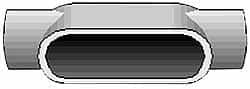 Hubbell Killark - Form 85, TB Body, 1/2" Trade, IMC, Rigid Aluminum Conduit Body - Oval, 5-3/8" OAL, 4 cc Capacity, Hazardous & Wet Locations - Exact Tooling