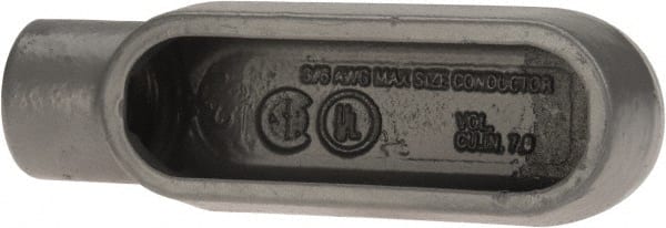 Hubbell Killark - Form 7, E Body, 3/4" Trade, IMC, Rigid Iron Conduit Body - Oval, 5-3/8" OAL, 7 cc Capacity, Gray, Hazardous & Wet Locations - Exact Tooling