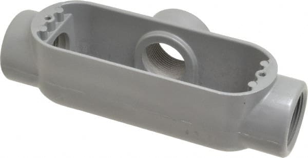 Hubbell Killark - Form 85, T Body, 1-1/4" Trade, IMC, Rigid Aluminum Conduit Body - Oval, 9-3/16" OAL, 32 cc Capacity, Hazardous & Wet Locations - Exact Tooling