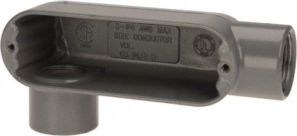 Hubbell Killark - Form 85, LR Body, 1" Trade, IMC, Rigid Aluminum Conduit Body - Oval, 6-1/4" OAL, 12 cc Capacity, Hazardous & Wet Locations - Exact Tooling