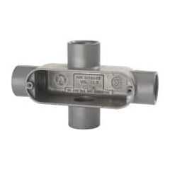 Hubbell Killark - Form 85, X Body, 1" Trade, IMC, Rigid Aluminum Conduit Body - Oval, 7-1/8" OAL, 12 cc Capacity, Hazardous & Wet Locations - Exact Tooling