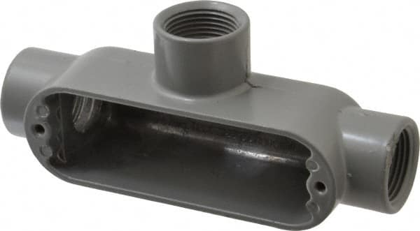 Hubbell Killark - Form 85, T Body, 3/4" Trade, IMC, Rigid Aluminum Conduit Body - Oval, 6-1/16" OAL, 7 cc Capacity, Hazardous & Wet Locations - Exact Tooling