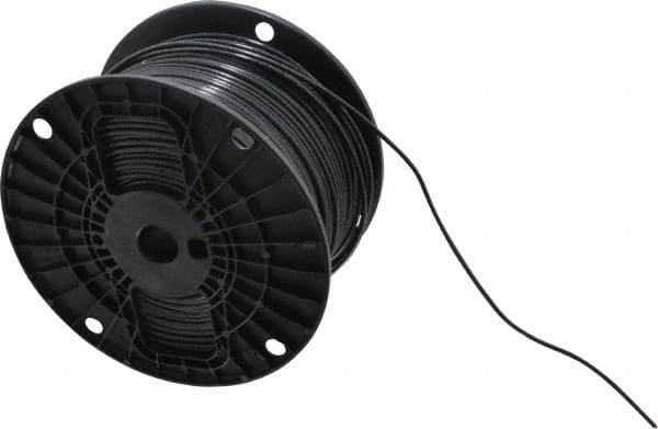 Southwire - THHN/THWN, 14 AWG, 15 Amp, 500' Long, Solid Core, 1 Strand Building Wire - Black, Thermoplastic Insulation - Exact Tooling