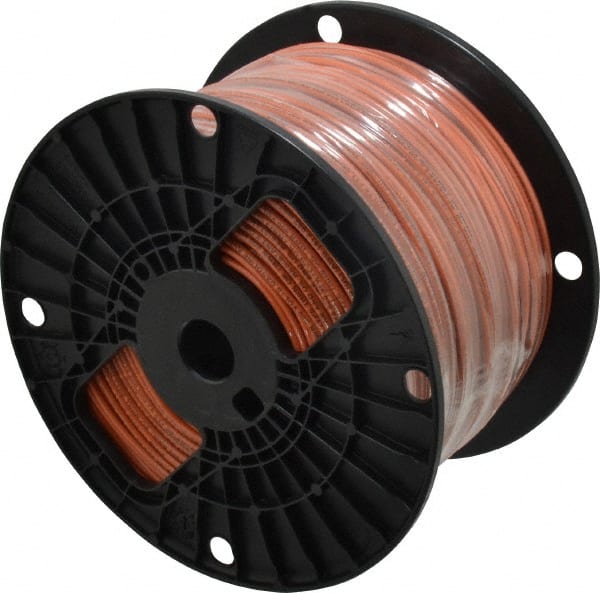 Southwire - THHN/THWN, 14 AWG, 15 Amp, 500' Long, Solid Core, 1 Strand Building Wire - Orange, Thermoplastic Insulation - Exact Tooling