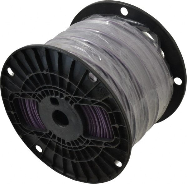 Southwire - THHN/THWN, 12 AWG, 20 Amp, 500' Long, Solid Core, 1 Strand Building Wire - Purple, Thermoplastic Insulation - Exact Tooling