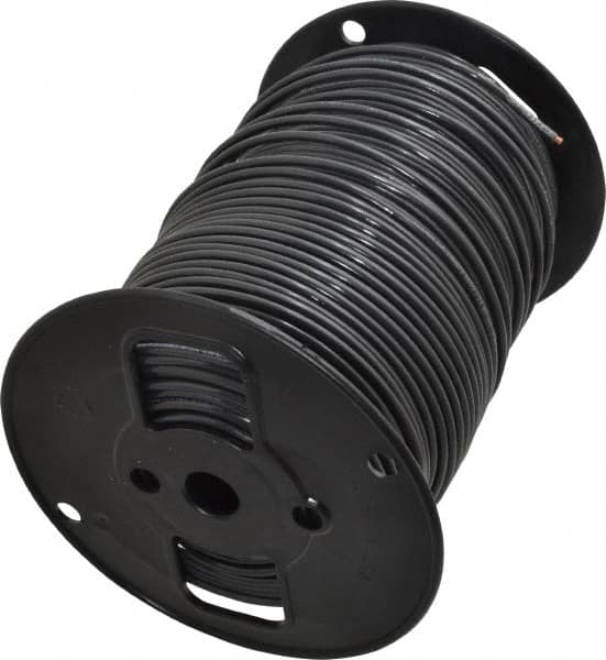 Southwire - THHN/THWN, 10 AWG, 30 Amp, 500' Long, Solid Core, 1 Strand Building Wire - Black, Thermoplastic Insulation - Exact Tooling