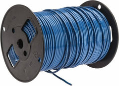 Southwire - THHN/THWN, 10 AWG, 30 Amp, 500' Long, Solid Core, 1 Strand Building Wire - Blue, Thermoplastic Insulation - Exact Tooling
