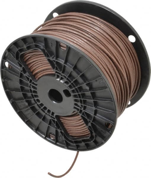Southwire - THHN/THWN, 14 AWG, 15 Amp, 500' Long, Stranded Core, 19 Strand Building Wire - Brown, Thermoplastic Insulation - Exact Tooling