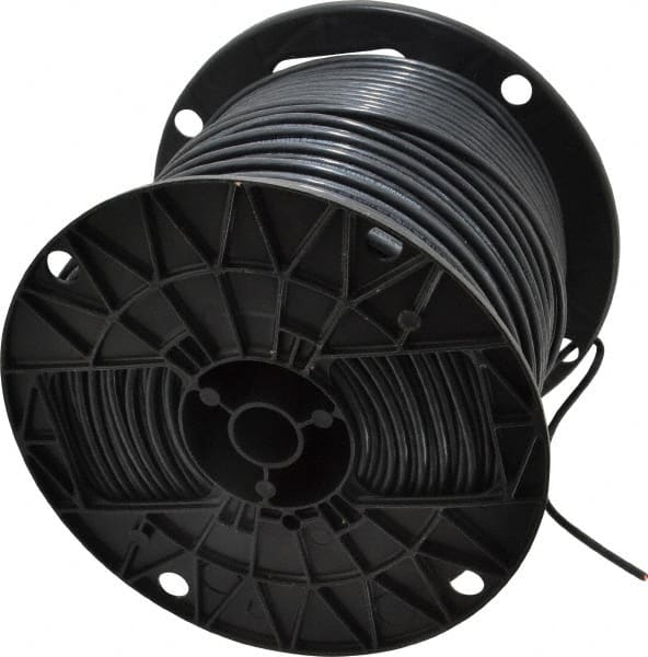 Southwire - THHN/THWN, 12 AWG, 20 Amp, 500' Long, Stranded Core, 19 Strand Building Wire - Black, Thermoplastic Insulation - Exact Tooling