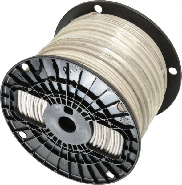 Southwire - THHN/THWN, 12 AWG, 20 Amp, 500' Long, Stranded Core, 19 Strand Building Wire - White, Thermoplastic Insulation - Exact Tooling