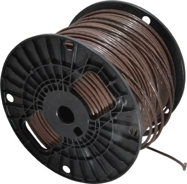 Southwire - THHN/THWN, 12 AWG, 20 Amp, 500' Long, Stranded Core, 19 Strand Building Wire - Brown, Thermoplastic Insulation - Exact Tooling