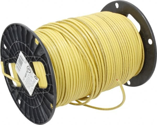 Southwire - THHN/THWN, 10 AWG, 30 Amp, 500' Long, Stranded Core, 19 Strand Building Wire - Yellow, Thermoplastic Insulation - Exact Tooling