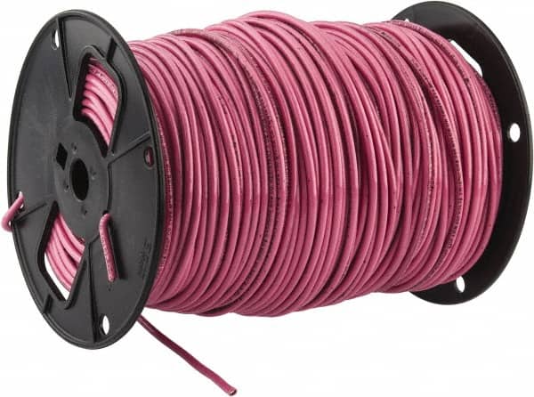 Southwire - THHN/THWN, 10 AWG, 30 Amp, 500' Long, Stranded Core, 19 Strand Building Wire - Pink, Thermoplastic Insulation - Exact Tooling