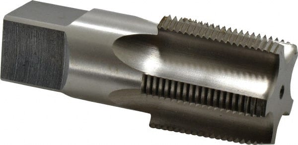 Reiff & Nestor - 1-1/4 - 11-1/2 NPT Thread, 5 Flute Standard Pipe Tap - 4" OAL, 1-3/4" Thread Length, 1-5/16" Shank Diam, Bright Finish, High Speed Steel - Exact Tooling