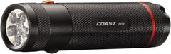 Coast Cutlery - White, Red LED Bulb, 155 Lumens, Industrial/Tactical Flashlight - Black Aluminum Body, 3 AAA Batteries Included - Exact Tooling