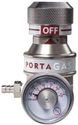 Portagas - 34/58/116 Aluminum & 103 Steel Cylinders CGA Inlet Connections, C-10 Fitting, 1,000 Max psi, All Gases Welding Regulator - 5/8-18 UNF Thread - Exact Tooling