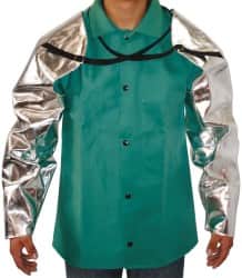 PRO-SAFE - Size Universal, Silver/Yellow Aluminzed Kevlar Aluminized Sleeve - 28" Long Sleeve - Exact Tooling