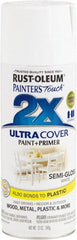 Rust-Oleum - White, Semi Gloss, Enamel Spray Paint - 8 Sq Ft per Can, 12 oz Container, Use on Multipurpose - Exact Tooling