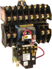 Square D - No Enclosure, 8 Pole, Mechanically Held Lighting Contactor - 20 A (Tungsten), 30 A (Fluorescent), 110 VAC at 50 Hz, 120 VAC at 60 Hz, 8NO Contact Configuration - Exact Tooling