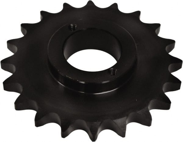 U.S. Tsubaki - 21 Teeth, 1" Chain Pitch, Chain Size 80, Split Taper Sprocket - 6.71" Pitch Diam, 7.24" Outside Diam - Exact Tooling