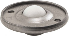 Hudson Bearing - 5/8 Inch Diameter, Round, Nylon Ball Transfer - 1.6875 Inch Overall Diameter, 3/8 Inch Mount Height, 20 Lb. Capacity - Exact Tooling