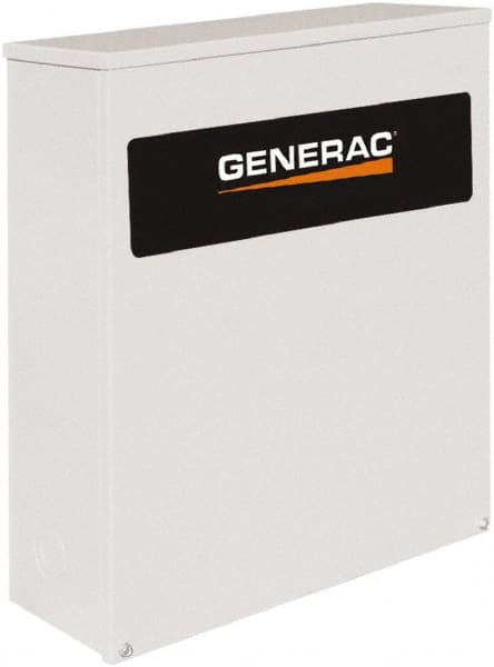 Generac Power - 3 Phase, 120/240 Input Volt, 400 Amp, Automatic Transfer Switch - 3R NEMA Rated, Aluminum, 24 Inch Wide x 10 Inch Deep x 36.1 Inch High, Automatic Exerciser, Electrically Operated - Exact Tooling