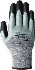 Ansell - Size 2XL, ANSI Cut Lvl 2, Abrasion Lvl 4, Cut Resistant Gloves - Palm, Fingers & Knuckles Coated, Elastic Cuff, Black/Gray, Paired - Exact Tooling