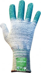 Ansell - Size M (8), ANSI Cut Lvl 4, Abrasion Lvl 4, Dyneema Diamond HPPE liner Cut Resistant Gloves - 12" Long, Knit Wrist, Gray/Green, Ambidextrous - Exact Tooling