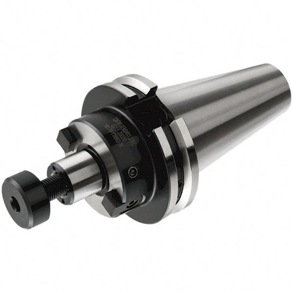 Iscar - CAT40 Taper Shank 1-1/2" Pilot Diam Shell Mill Holder - 2.406" Flange to Nose End Projection, 3.071" Nose Diam, Through-Spindle & DIN Flange Coolant - Exact Tooling