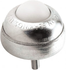 Hudson Bearing - 1 Inch Diameter, Round, Nylon Ball Transfer - 1-3/4 Inch Overall Diameter, 1-3/8 Inch Mount Height, 75 Lb. Capacity - Exact Tooling