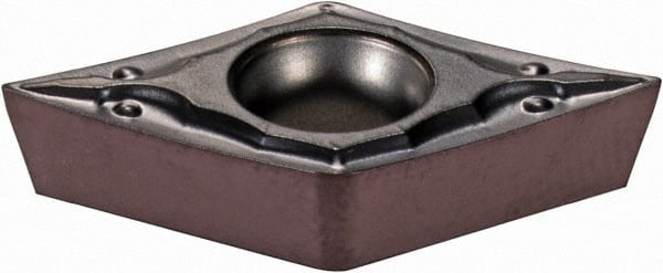 Iscar - DCMT3-0 PF Grade IC806 Carbide Turning Insert - TiAlN Finish, 55° Diamond, 3/8" Inscr Circle, 5/32" Thick, 0.008" Corner Radius - Exact Tooling