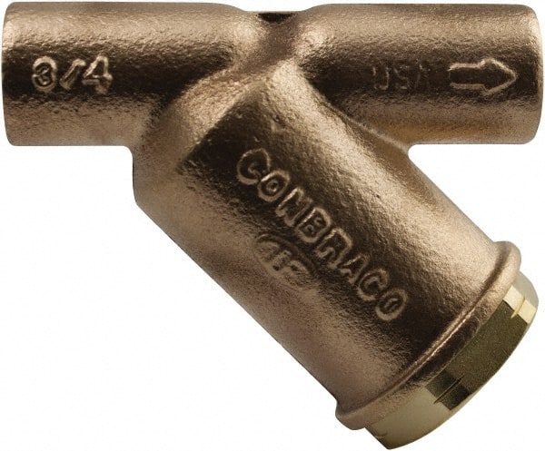 Conbraco - 1-1/4" Pipe, C x C Ends, Lead Free Bronze Y-Strainer - 400 psi Pressure Rating, 400 psi WOG Rating, 0 psi WSP Rating - Exact Tooling