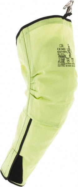 Ansell - Size Universal, Yellow Glass Cut & Puncture Resistant Sleeve - 19" Long Sleeve, Cut Resistance Level 3, Hook & Loop - Exact Tooling