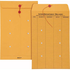 Quality Park - Mailers, Sheets & Envelopes; Type: Inter-Department Envelopes ; Style: String & Button ; Width (Inch): 15 ; Length (Inch): 10 ; Box Quantity: 100 ; Size: 10 x 15 - Exact Tooling
