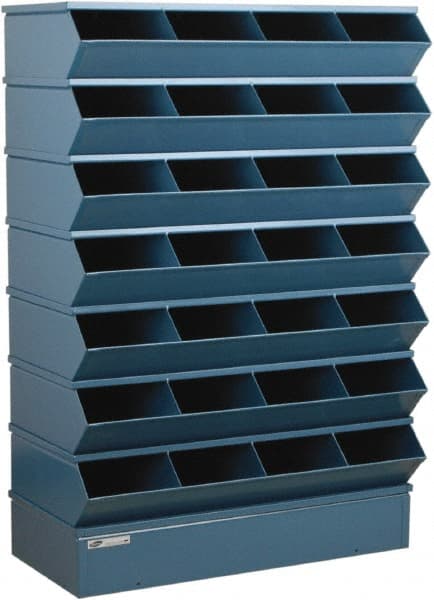 Stackbin - 7 Bin, Shelving Unit with Openings & Base - 37" Wide x 58-1/2" High - Exact Tooling