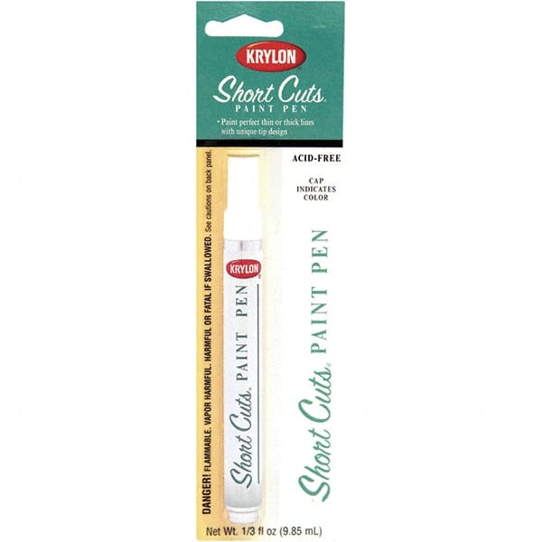 Krylon - 0.33 oz White Gloss Finish Paint Pen - Pen, Direct to Metal, 500 gL VOC Compliance - Exact Tooling