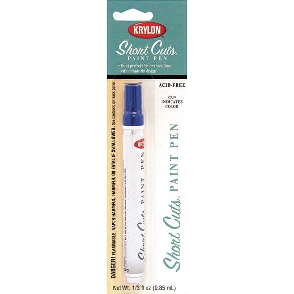 Krylon - 0.33 oz Ocean Blue Gloss Finish Paint Pen - Pen, Direct to Metal, 520 gL VOC Compliance - Exact Tooling