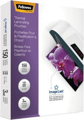 FELLOWES - 150 Piece, 3mm Thick, Legal Size Pouch - 9" Wide x 11-1/2" High - Exact Tooling