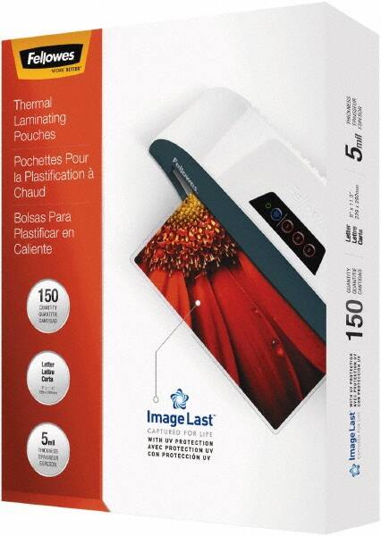 FELLOWES - 150 Piece, 5mm Thick, Legal Size Pouch - 9" Wide x 11-1/2" High - Exact Tooling